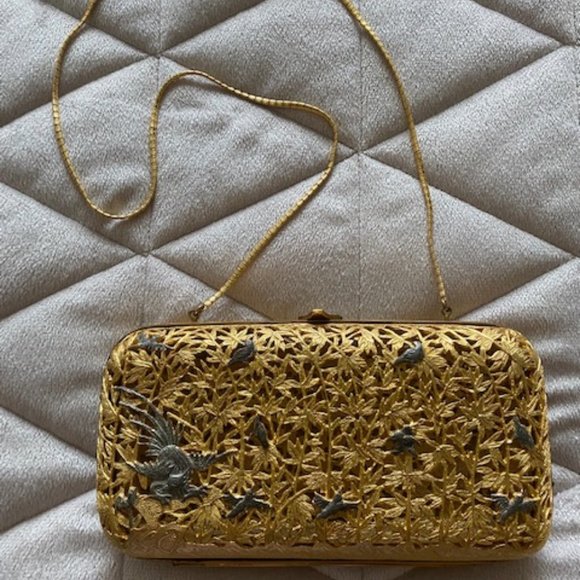 Very Rare 1978 Gold Metal Hard Case Minaudiere - Picture 2 of 8